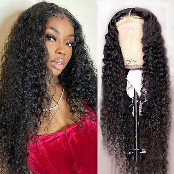 Dropship HD Human Hair Waterwave 10 14 16 20 30 Inch Waterwave Curly Half  Transparent Glueless 4*4 Frontal 4x4 Lace Front Closure Wig to Sell Online  at a Lower Price